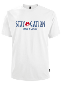 men's white staycation t-shirt
