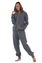 Load image into Gallery viewer, Hooded Charcoal Staycation Onesie - Unisex
