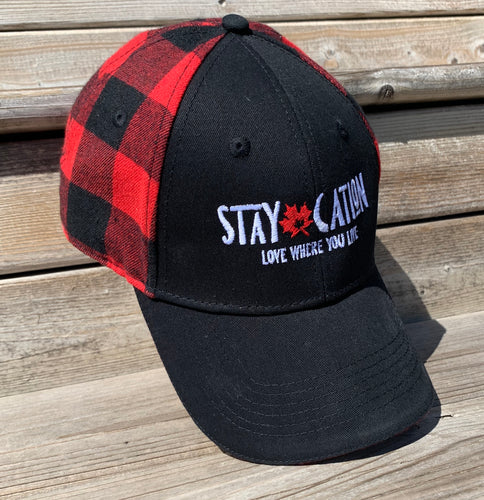 staycation canadian red lumberjack cap