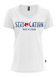 staycation white t-shirt